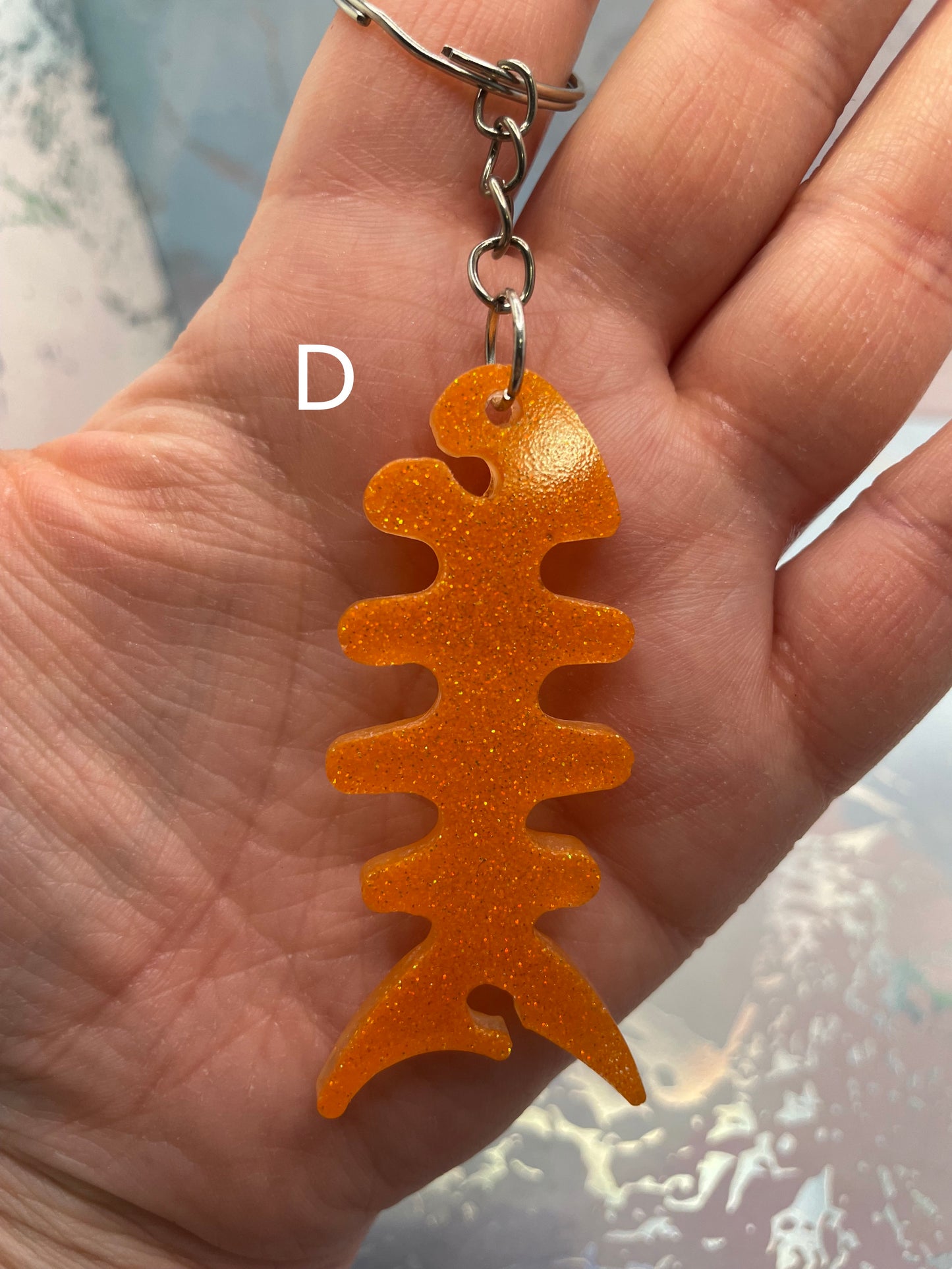 Fish Skeleton Keychain