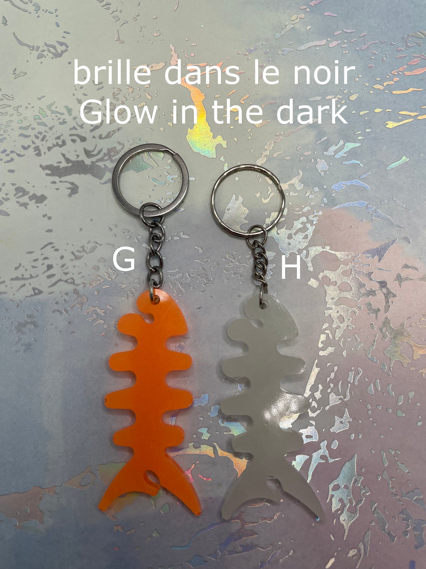 Fish Skeleton Keychain