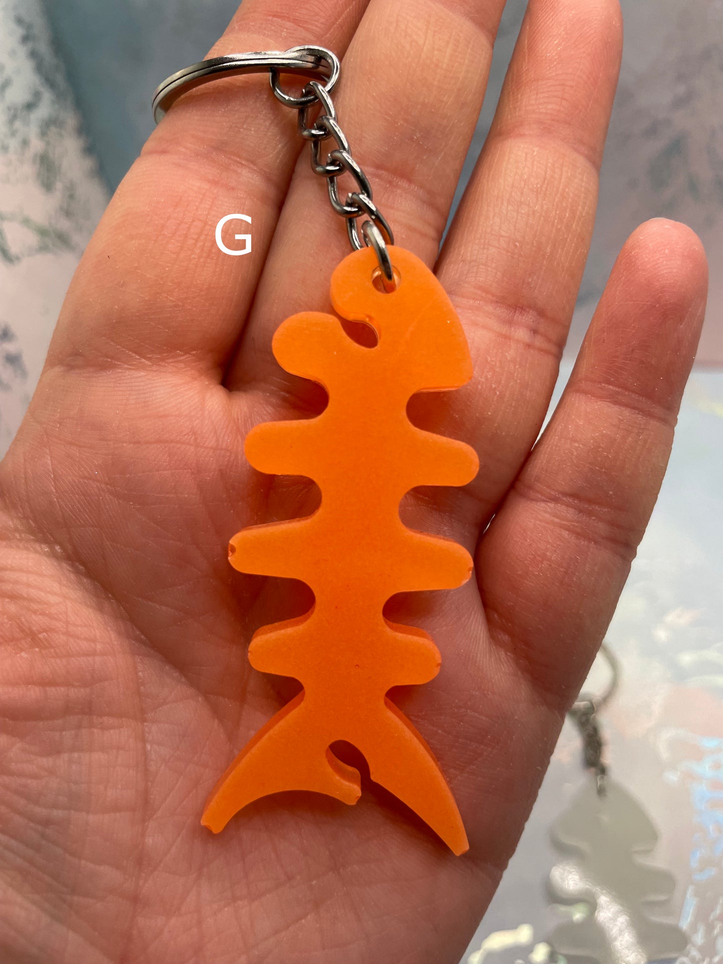 Fish Skeleton Keychain