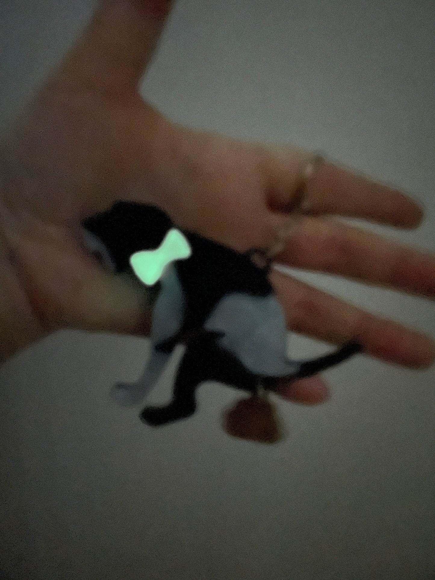 Dog Pooping Resin Keychain (Glow-in-the-Dark Bow Tie)
