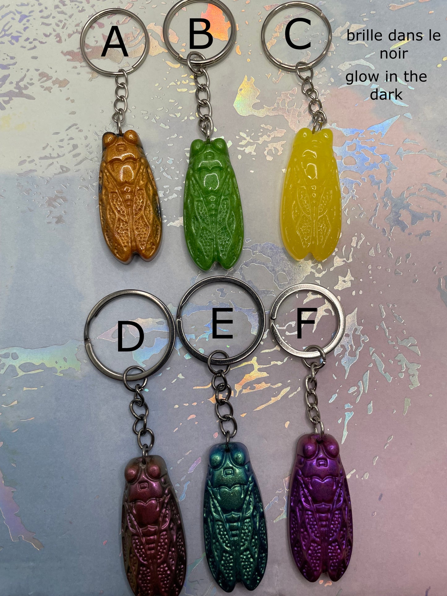 Cicada Keychain – Handmade Resin Insect Charm