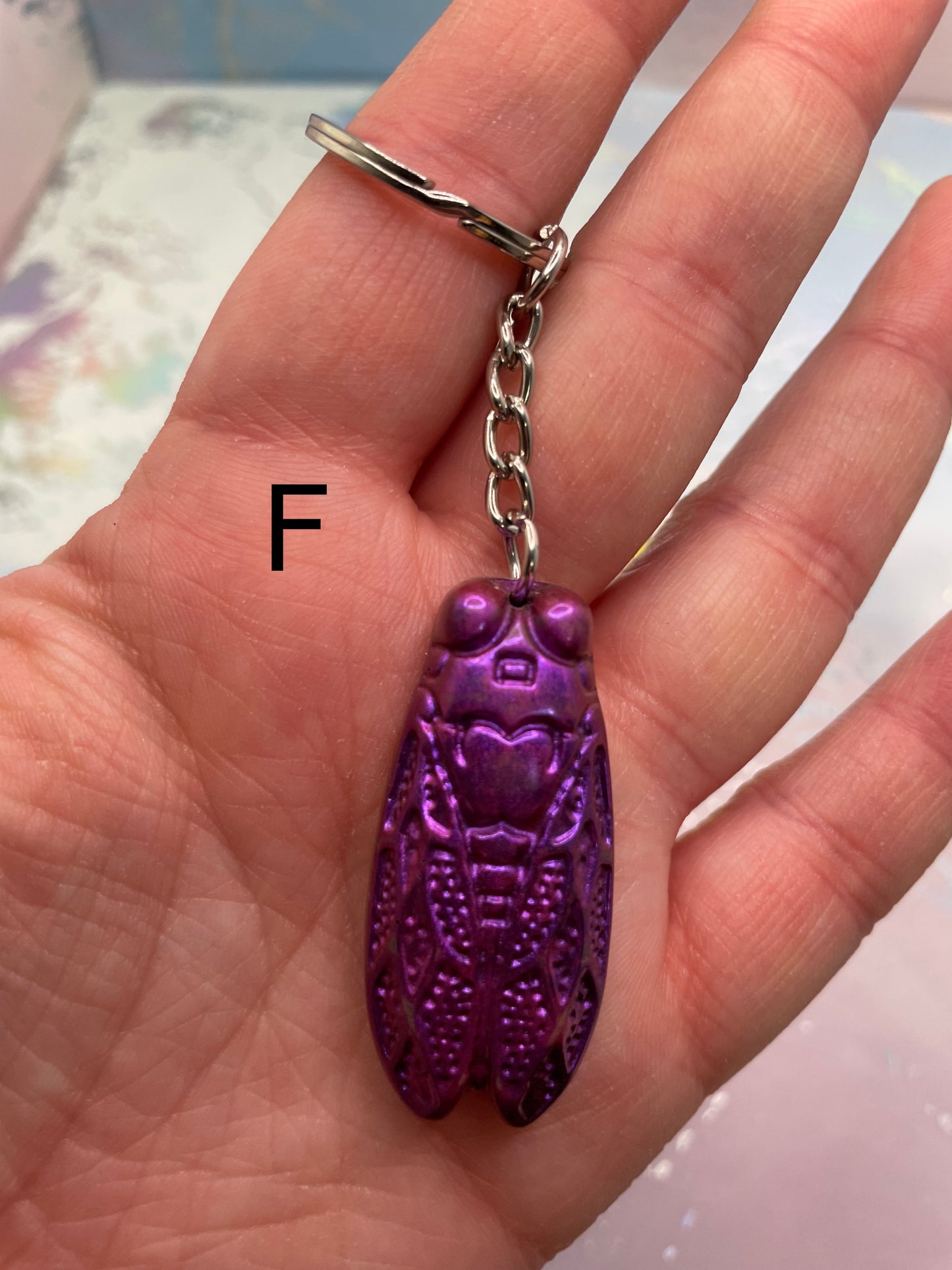 Cicada Keychain – Handmade Resin Insect Charm