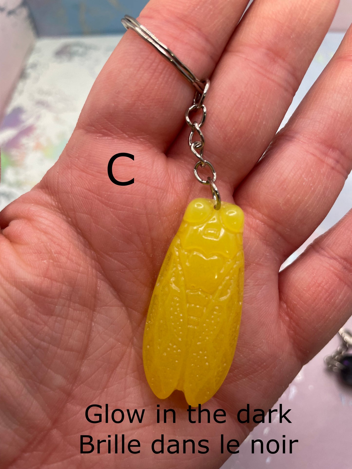 Cicada Keychain – Handmade Resin Insect Charm