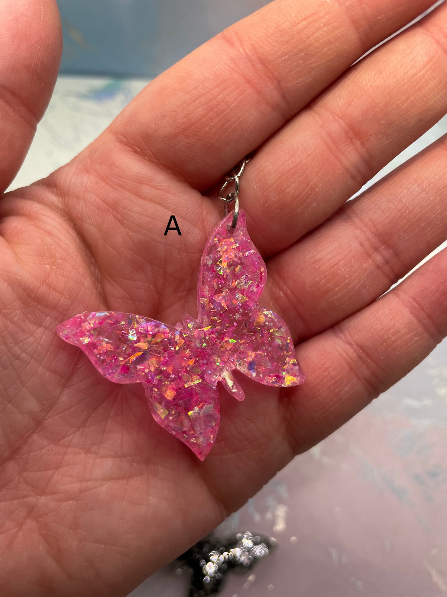 Handmade Butterfly Resin Keychains – Multiple Designs Available