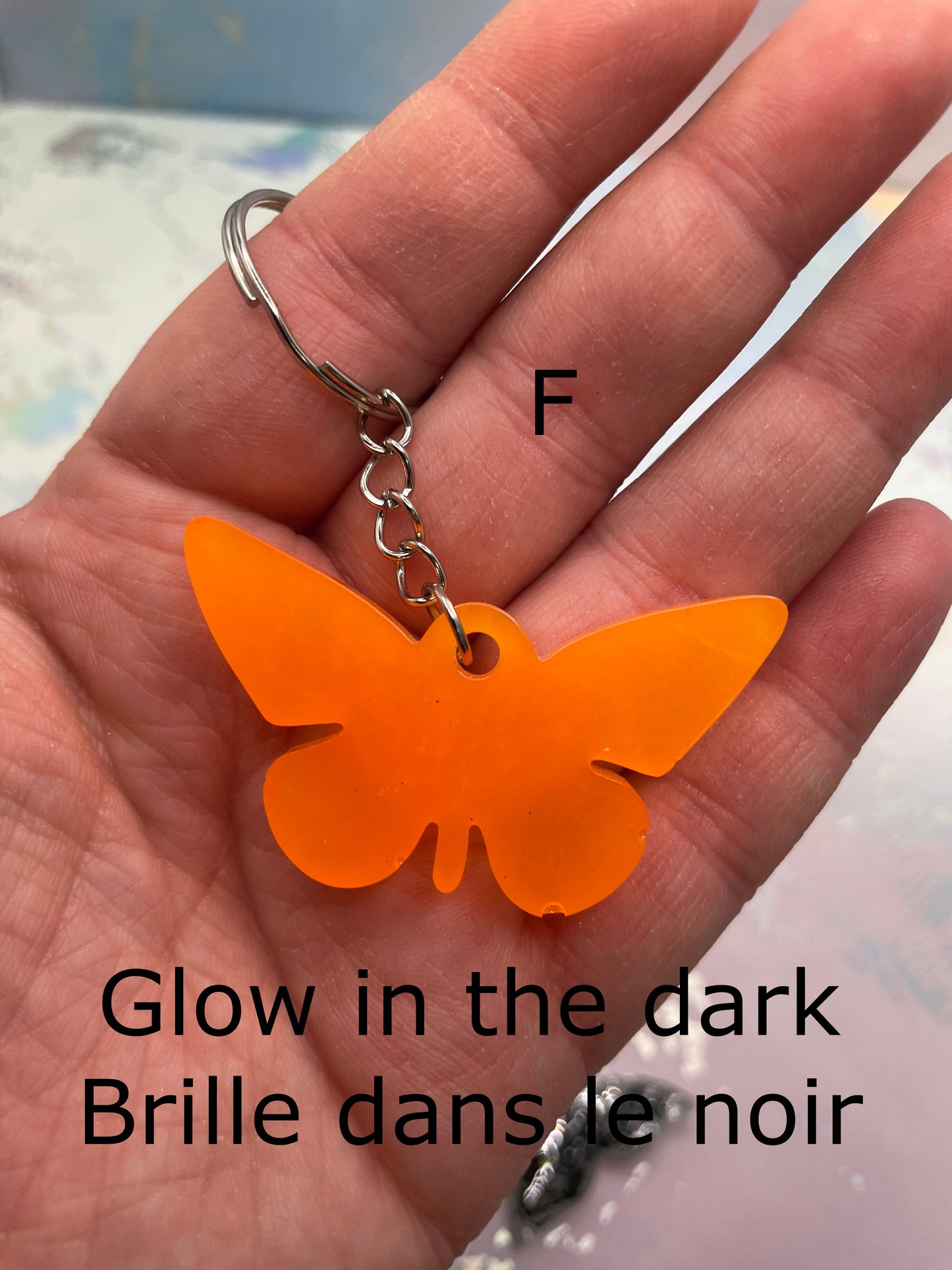 Handmade Butterfly Resin Keychains – Multiple Designs Available