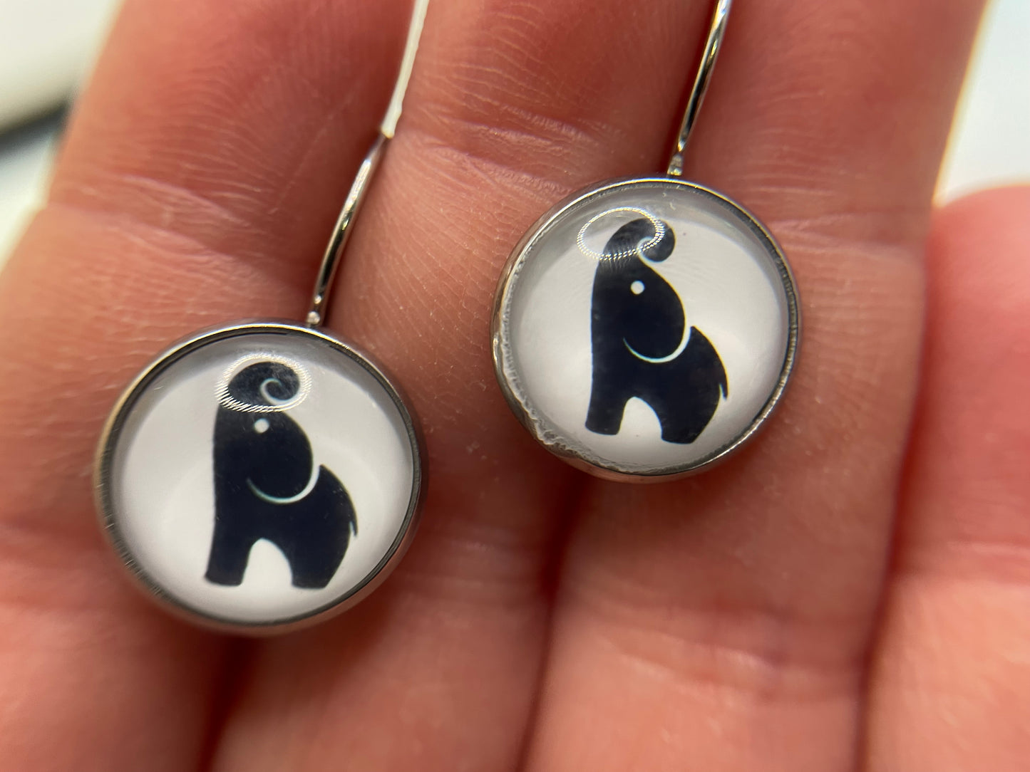 Boucles d’oreilles Dormeuse Minimaliste d'Éléphant-Acier Inoxydable+Sans Nickel