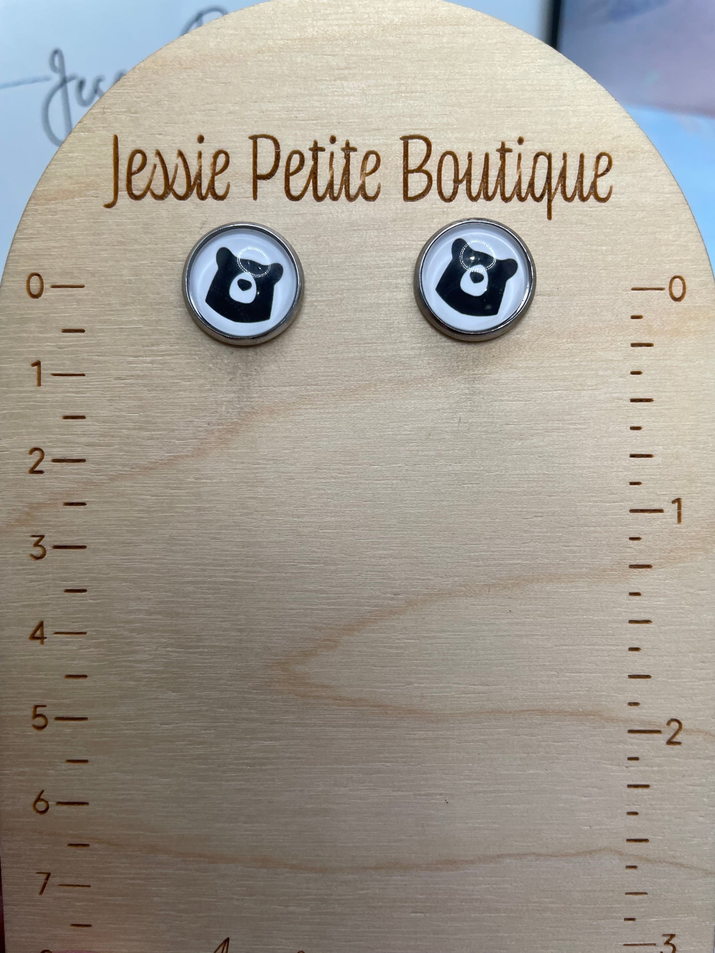 Minimal Bear Stud Earrings-Stainless Steel+Nickel Free