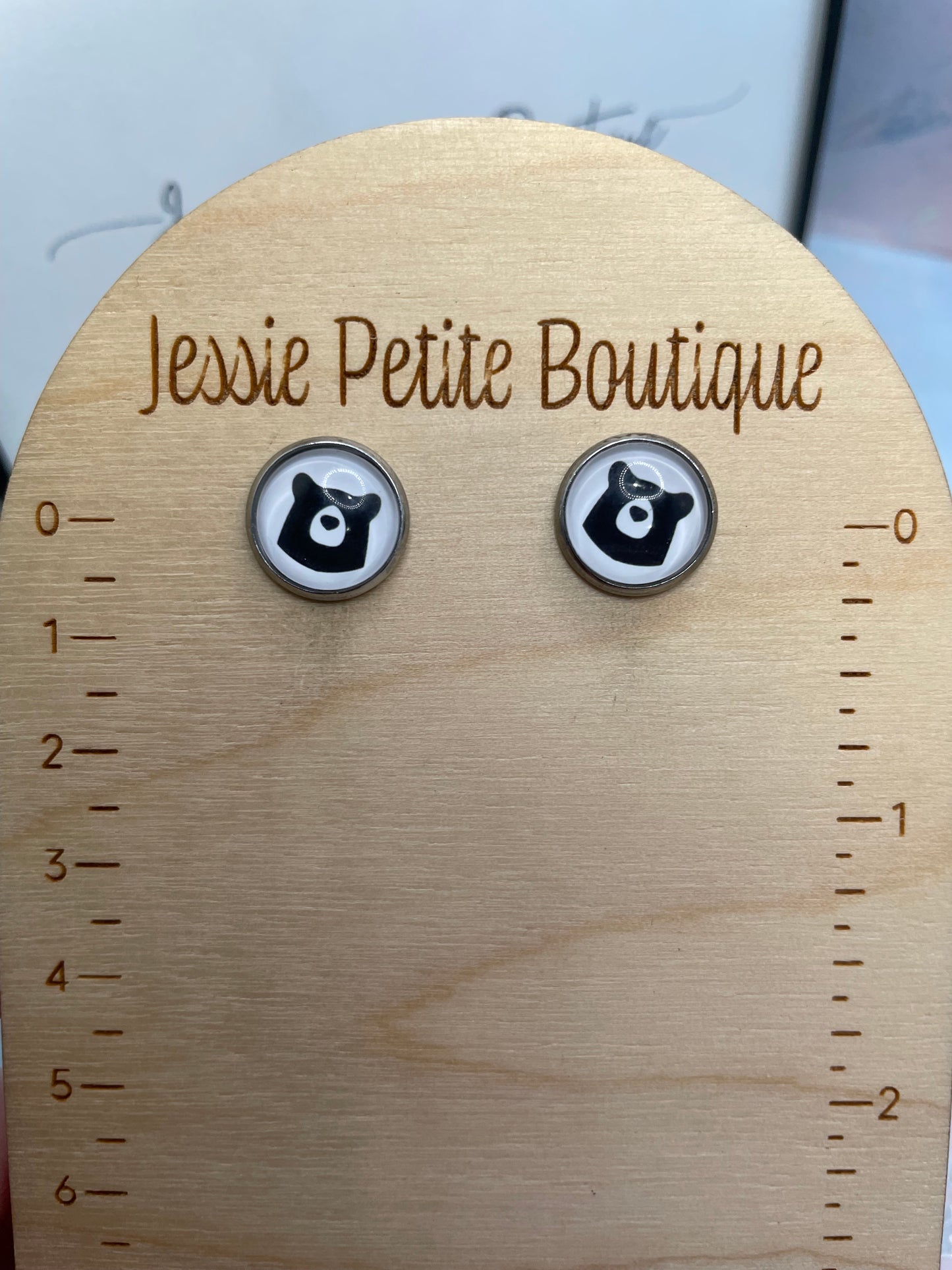 Minimal Bear Stud Earrings-Stainless Steel+Nickel Free