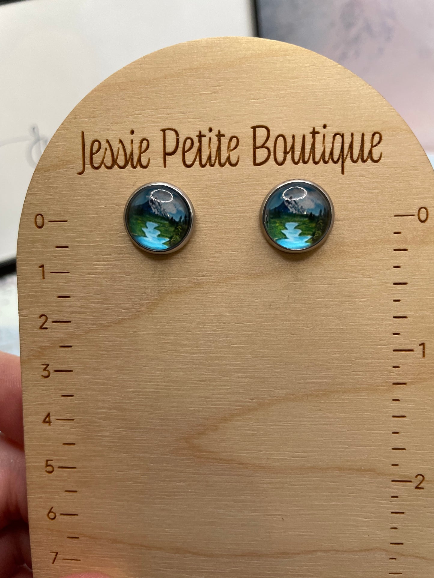 Mountain River Stud Earrings-Stainless Steel+Nickel Free