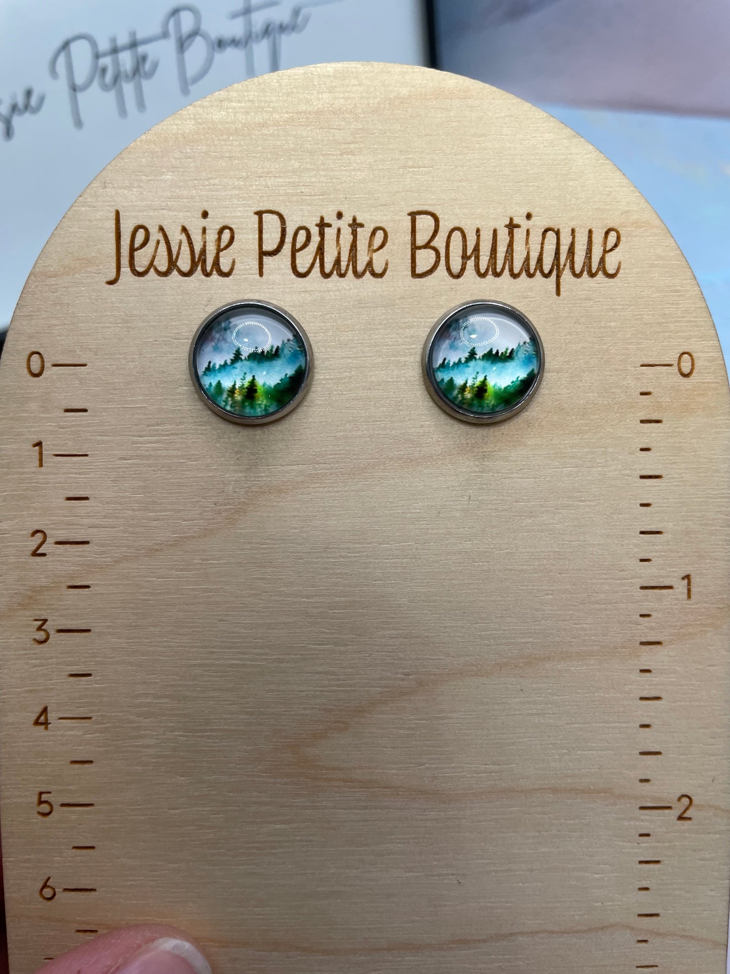 Misty Forest Stud Earrings-Stainless Steel+Nickel Free