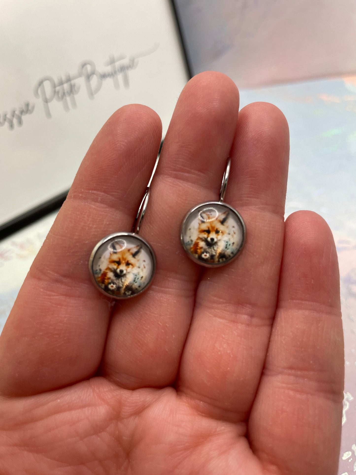 Fox Leverback Earrings-Stainless Steel+Nickel Free