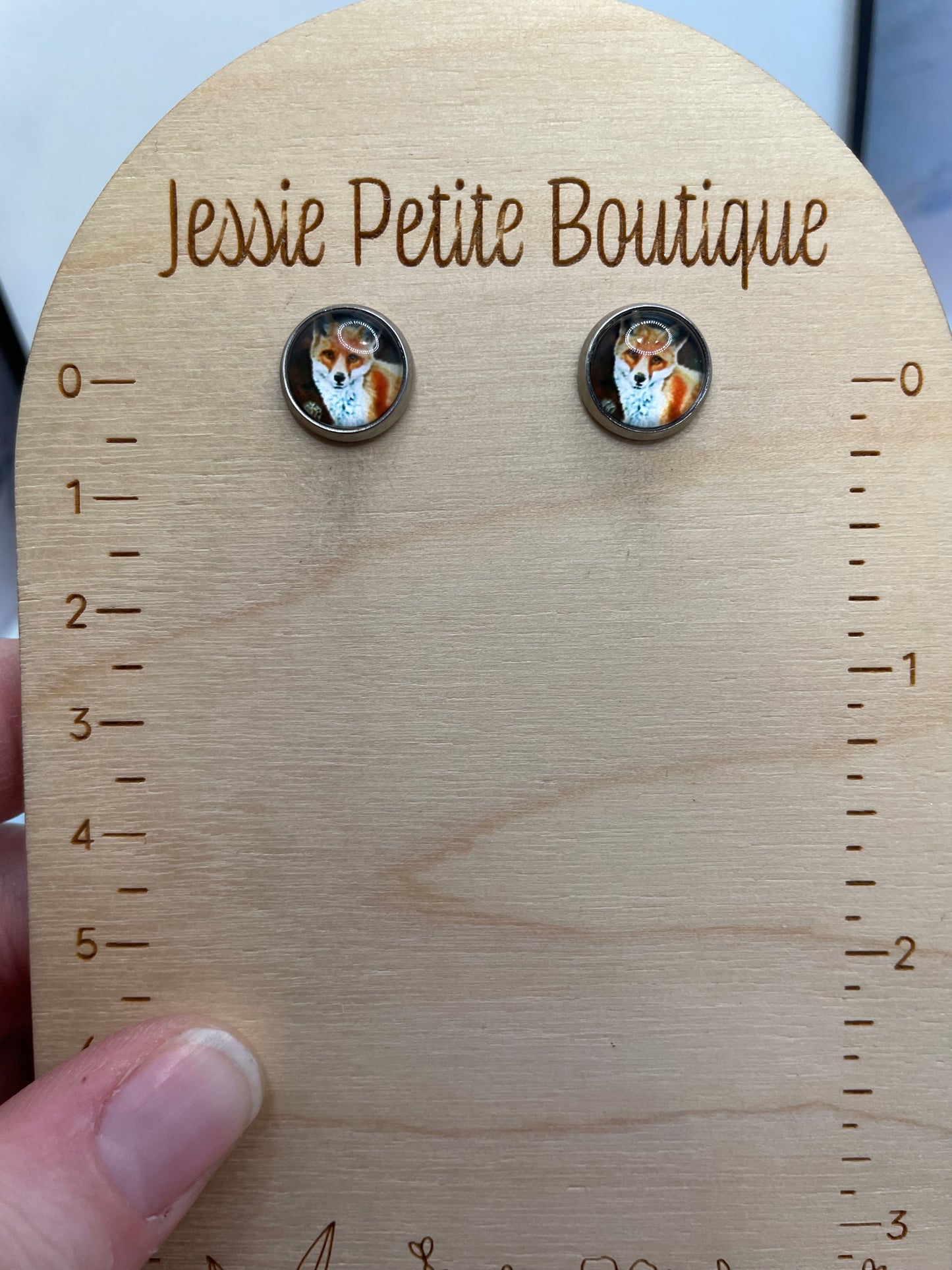 Fox Stud Earrings-Stainless Steel+Nickel Free