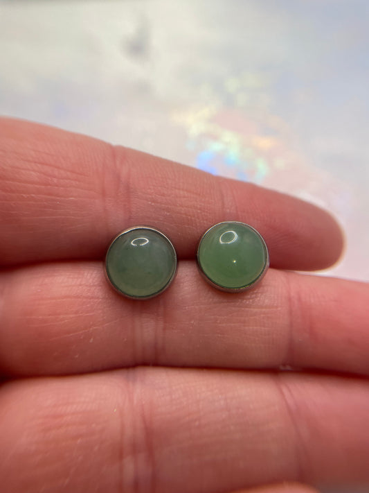 11mm Stone Stud Earrings – Stainless Steel