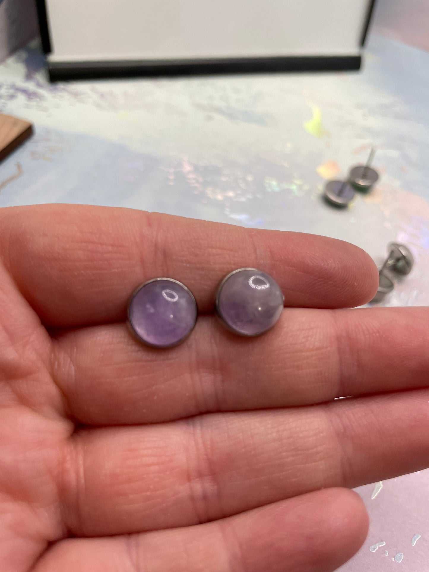 Boutons d’oreille Pierre 11mm – Acier inoxydable 