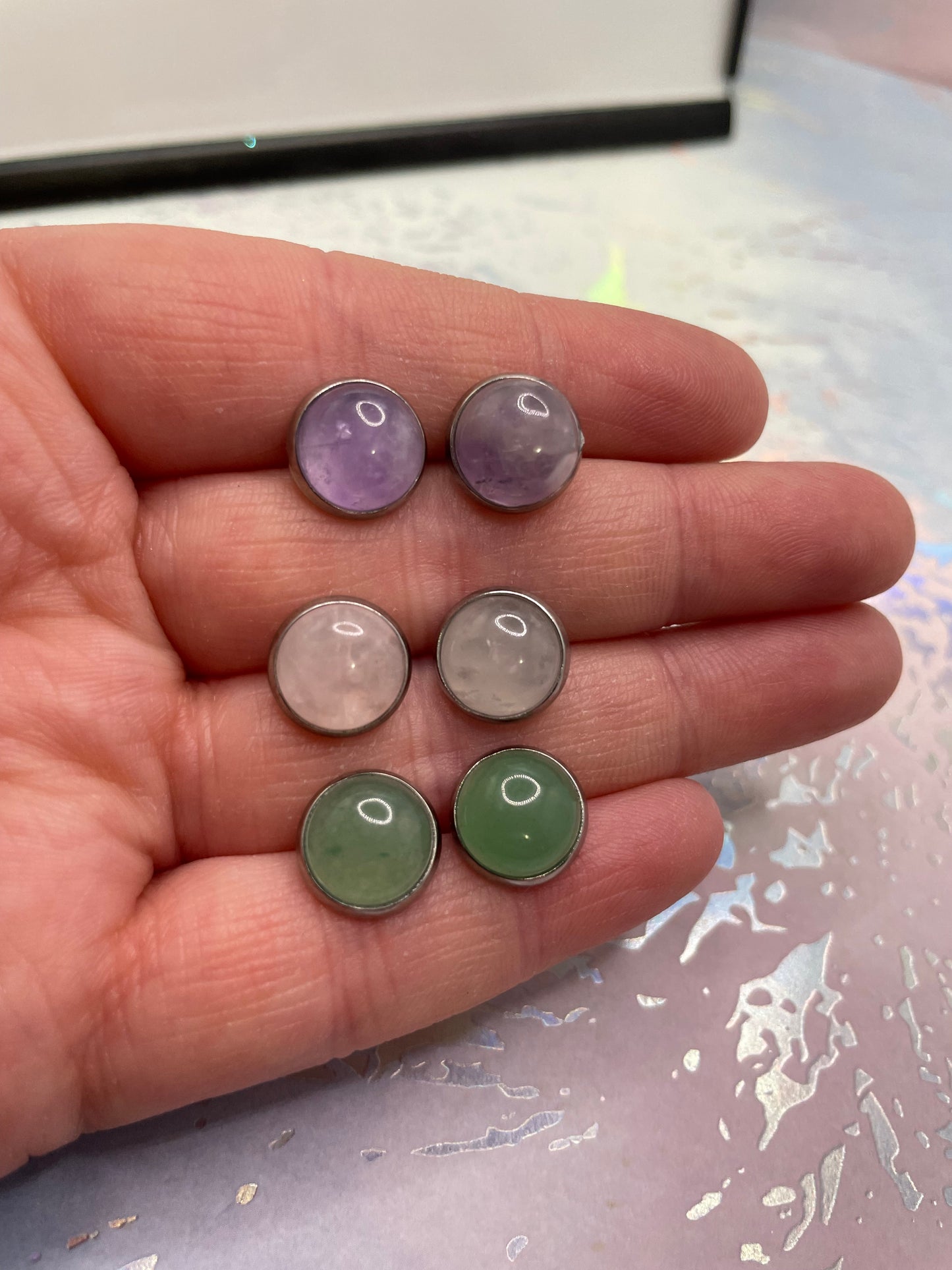 Boutons d’oreille Pierre 11mm – Acier inoxydable 