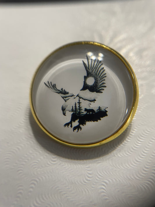 Broche Silhouette d’aigle – 25 mm