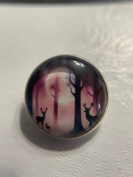 Broche Forêt & Chevreuils – 20 mm