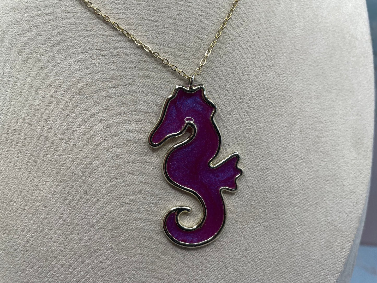 Big Seahorse Necklace 27'' NICKEL FREE