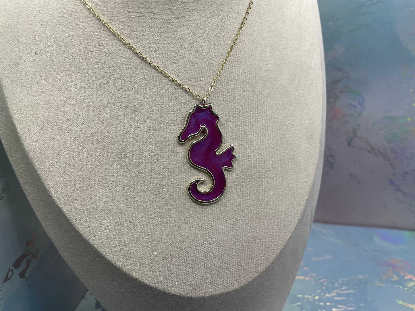 Big Seahorse Necklace 27'' NICKEL FREE