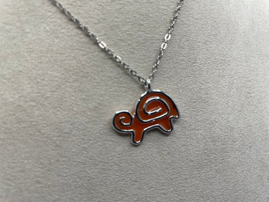 Collier tortue orange | 18'' Sans Nickel+Acier Inoxydable