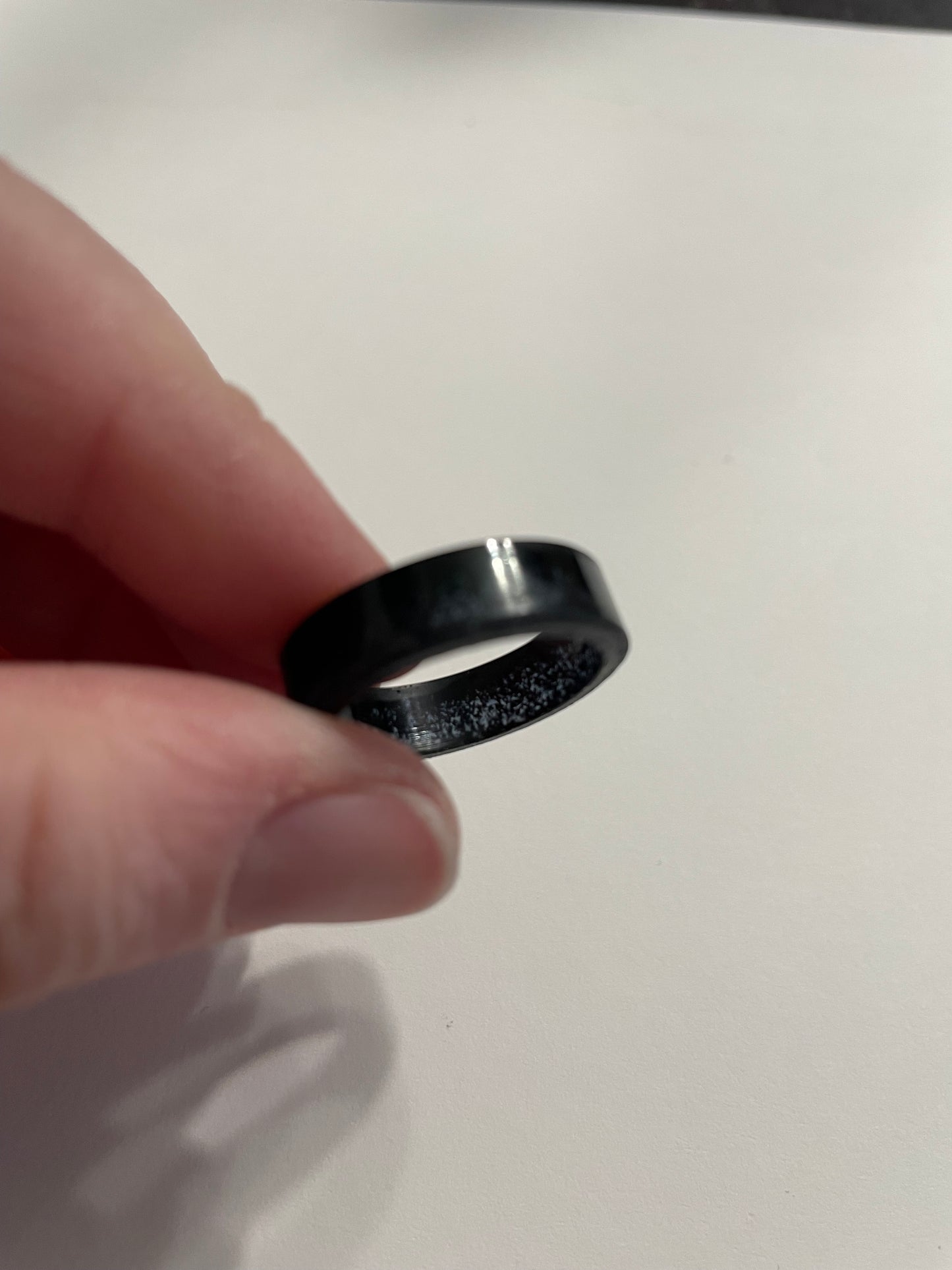 Sparkly Black Resin Ring-Size 9US