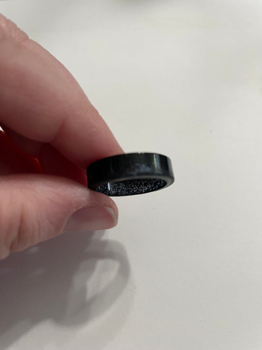 Sparkly Black Resin Ring-Size 9US
