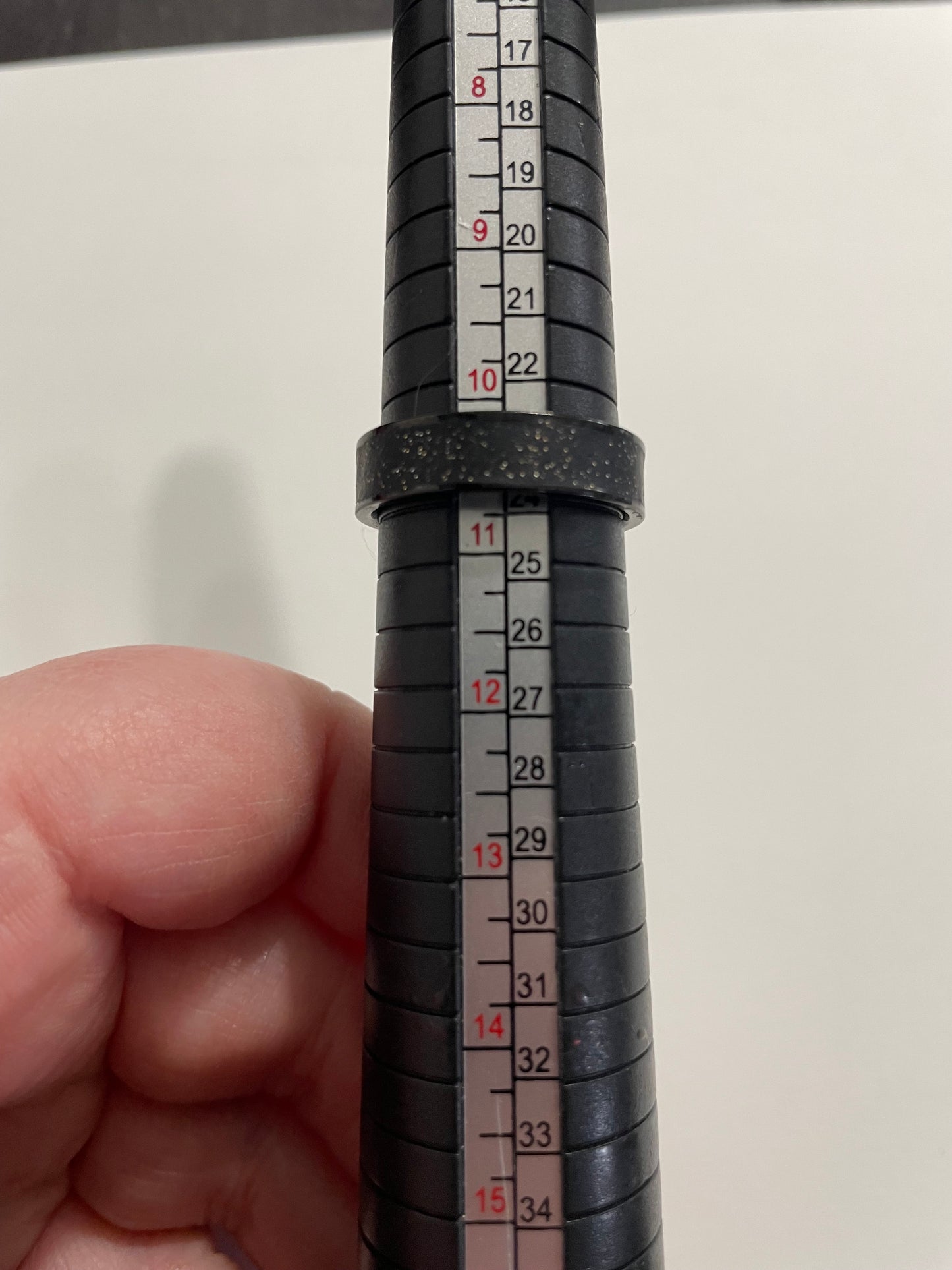 Black Stainless Steel Ring with Polymer Clay Inlay