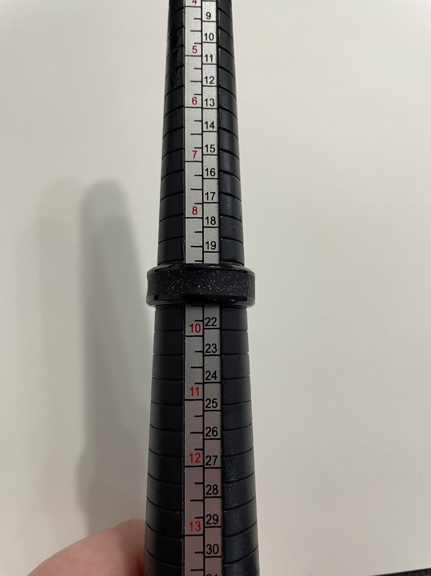 Black Stainless Steel Ring with Polymer Clay Inlay