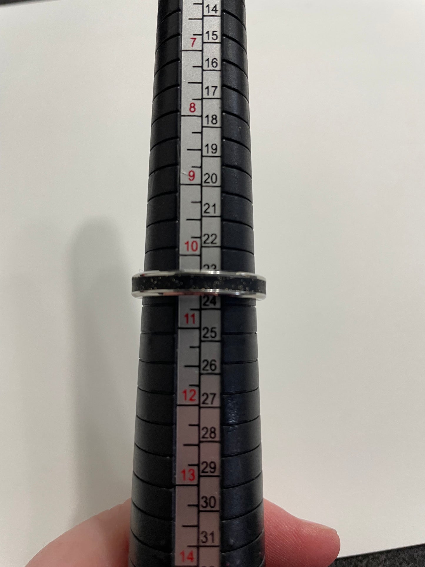 Black Twinkle  Inlay Stainless Steel Silver Ring