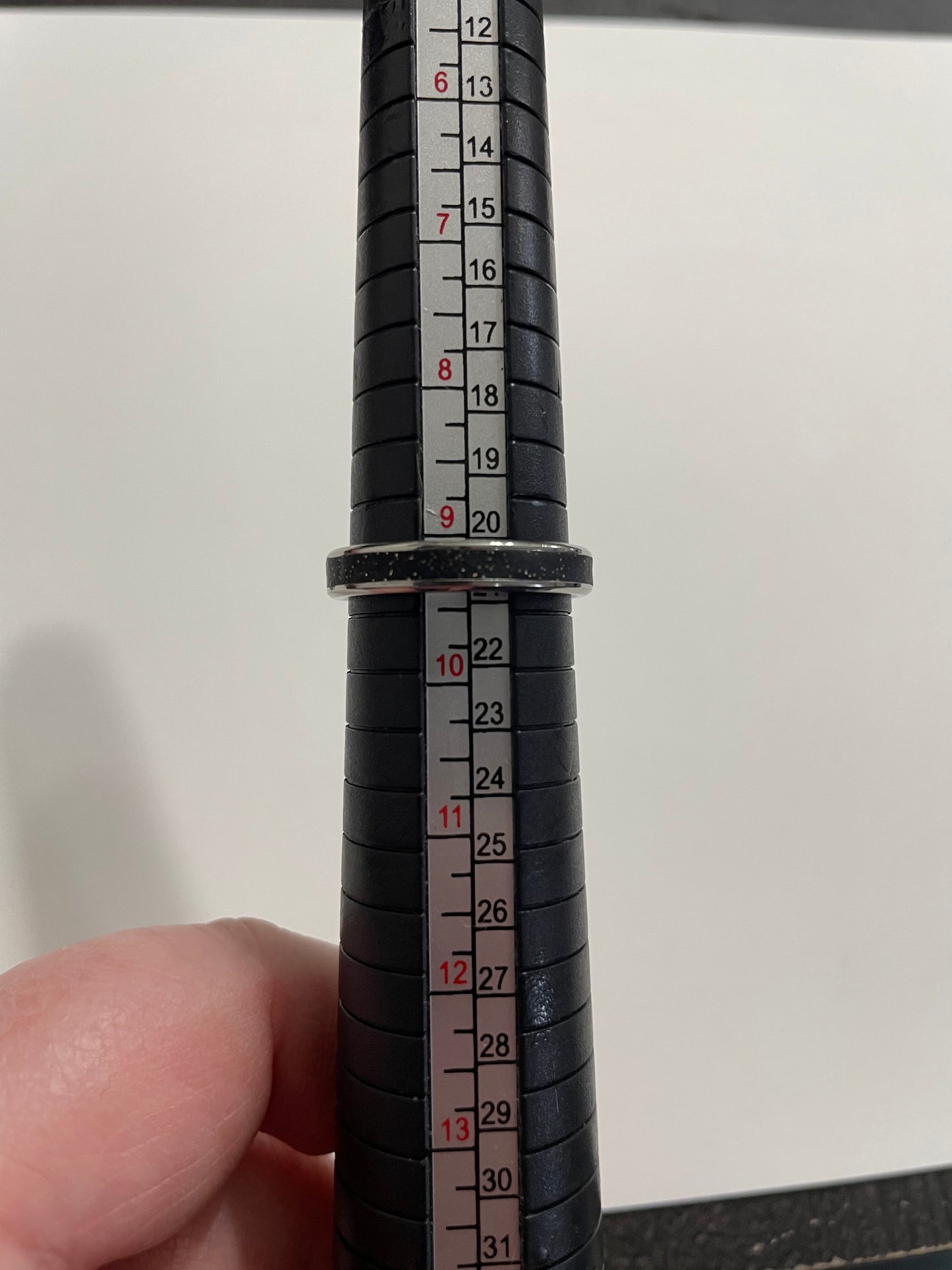 Black Twinkle  Inlay Stainless Steel Silver Ring