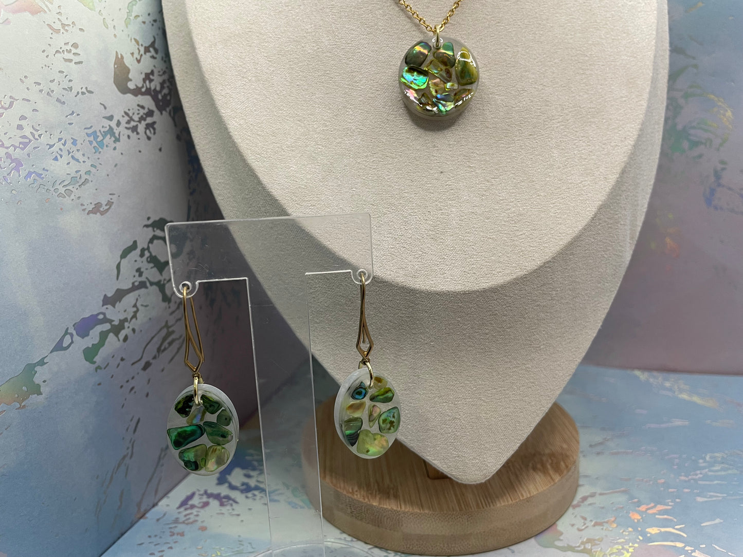 Ensemble Coquillage Vert Ivoire-Sans Nickel