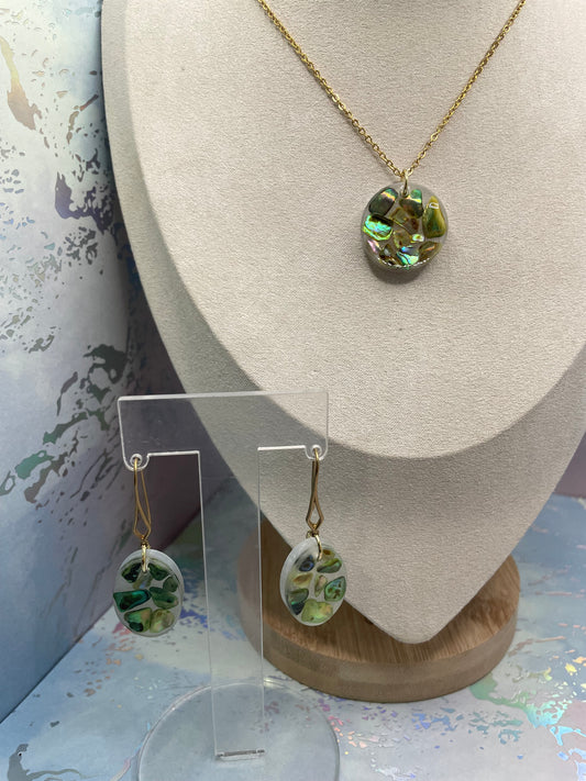 Ensemble Coquillage Vert Ivoire-Sans Nickel