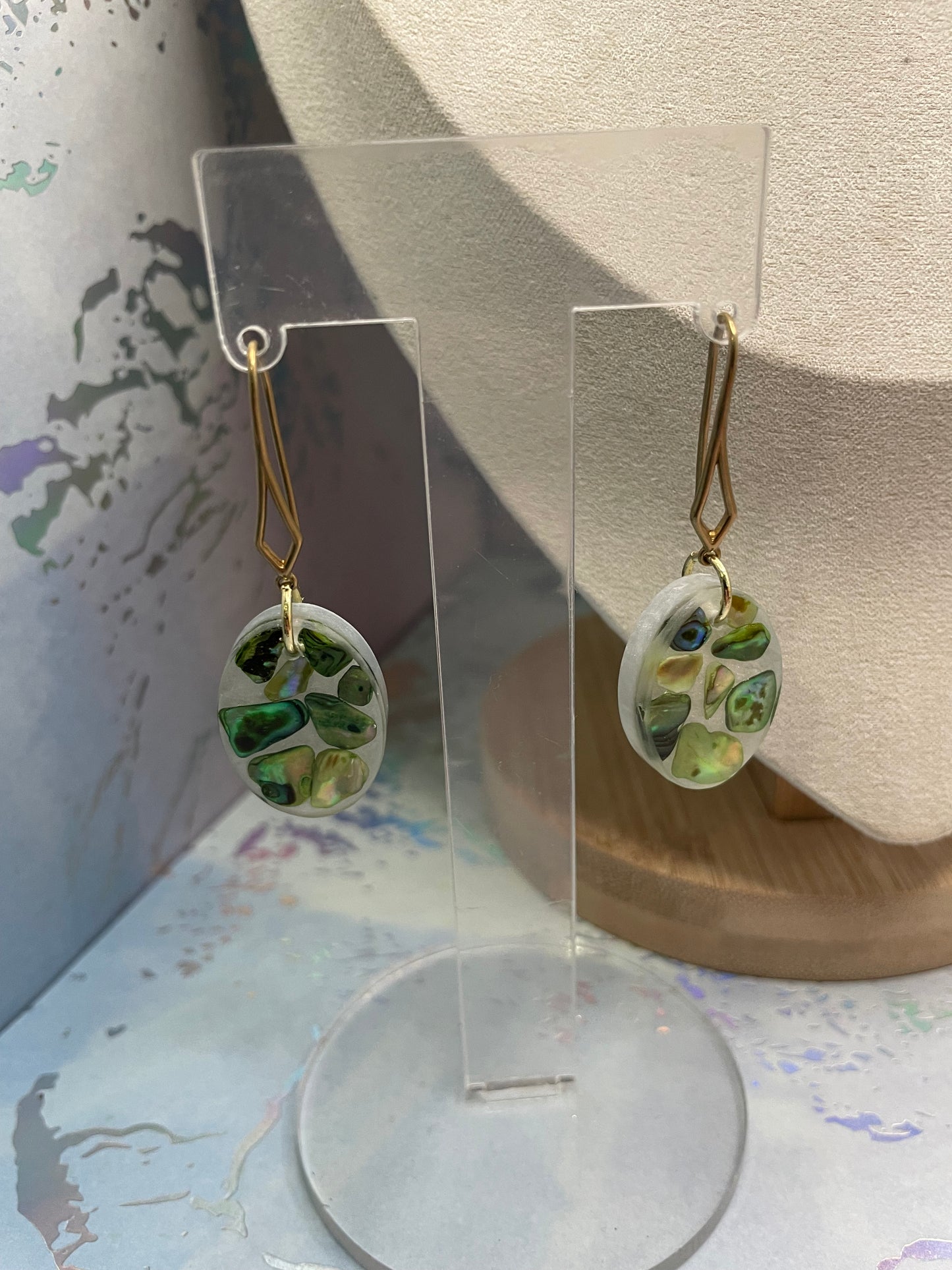 Ensemble Coquillage Vert Ivoire-Sans Nickel