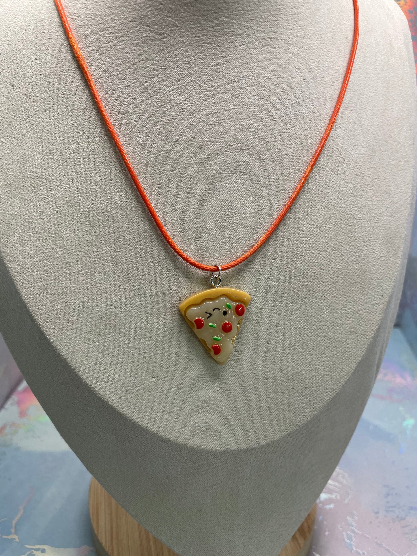 Collier Pointe de pizza-corde orange