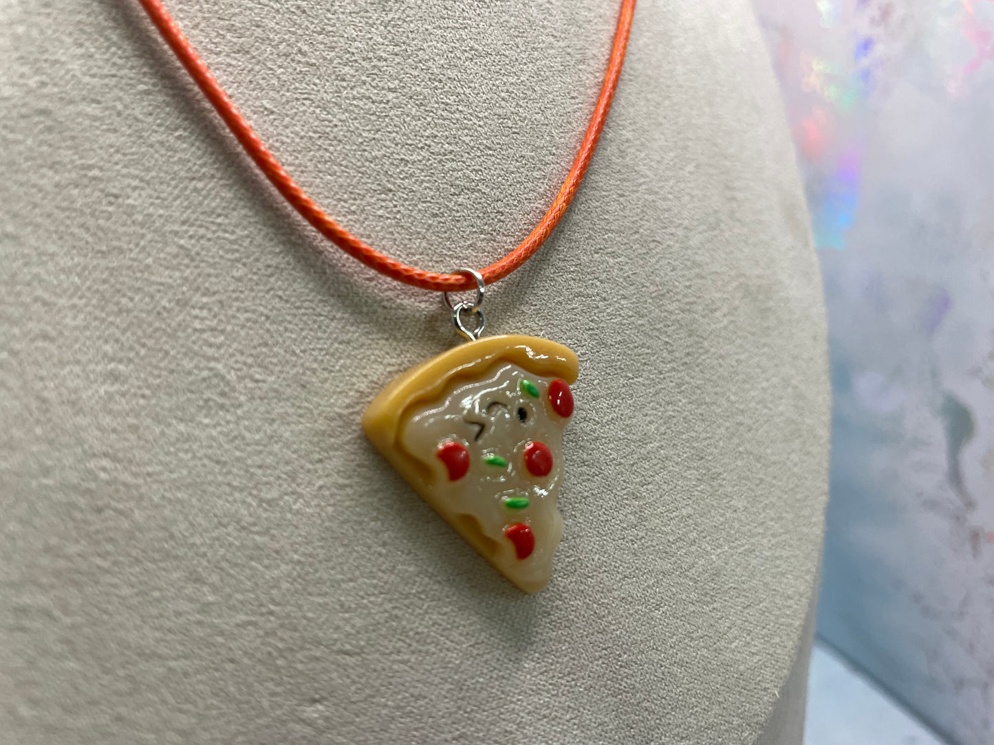 Collier Pointe de pizza-corde orange