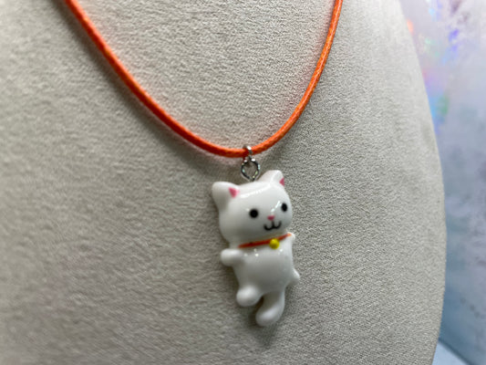 Cat necklace on cord