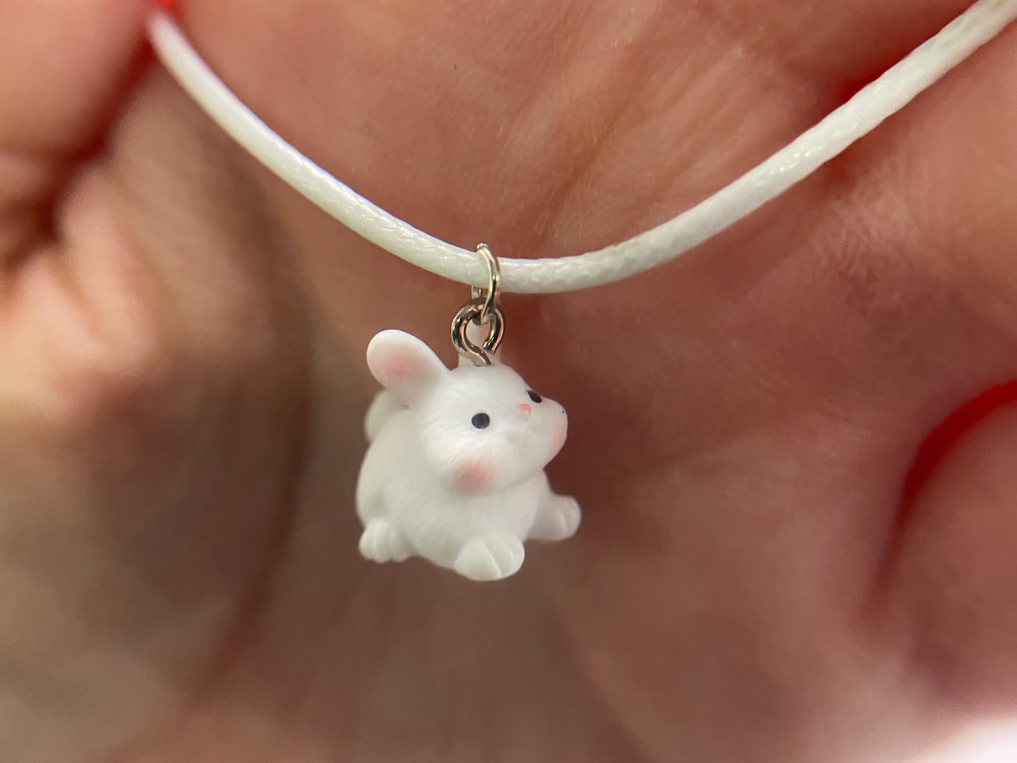 Collier Lapin Blanc-17''Corde Blanche