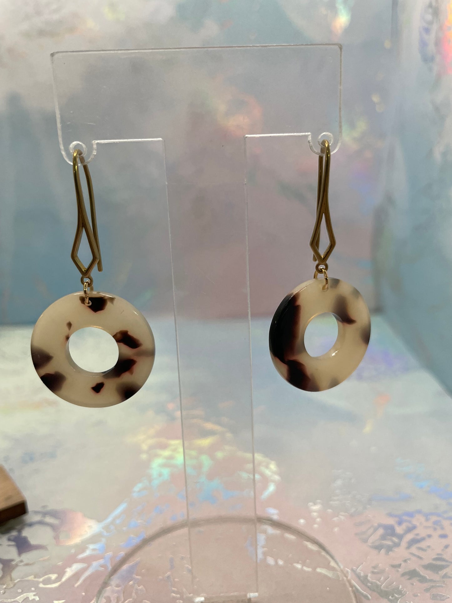 Round Tortoise Earrings  - NICKEL FREE