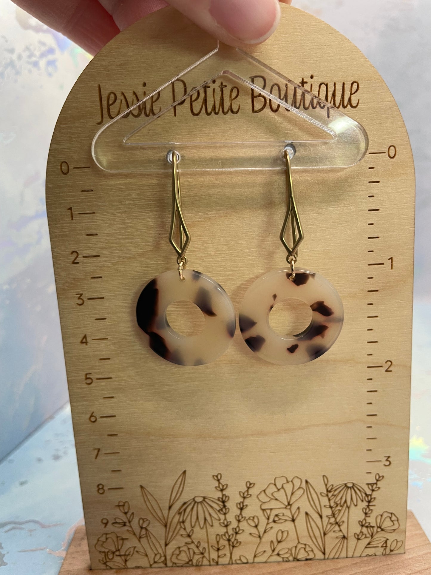 Round Tortoise Earrings  - NICKEL FREE