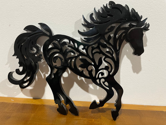 Cheval noir détaillé : décoration murale