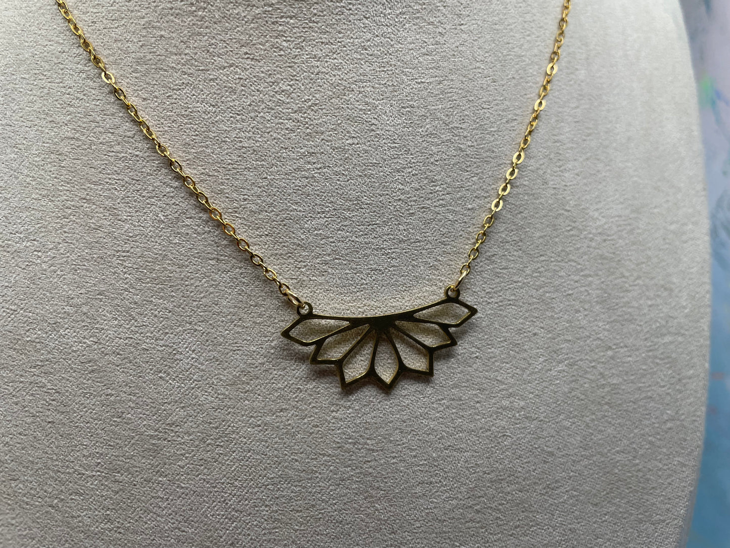 Collier lotus or-19'' Sans Nickel+Acier Inoxydable