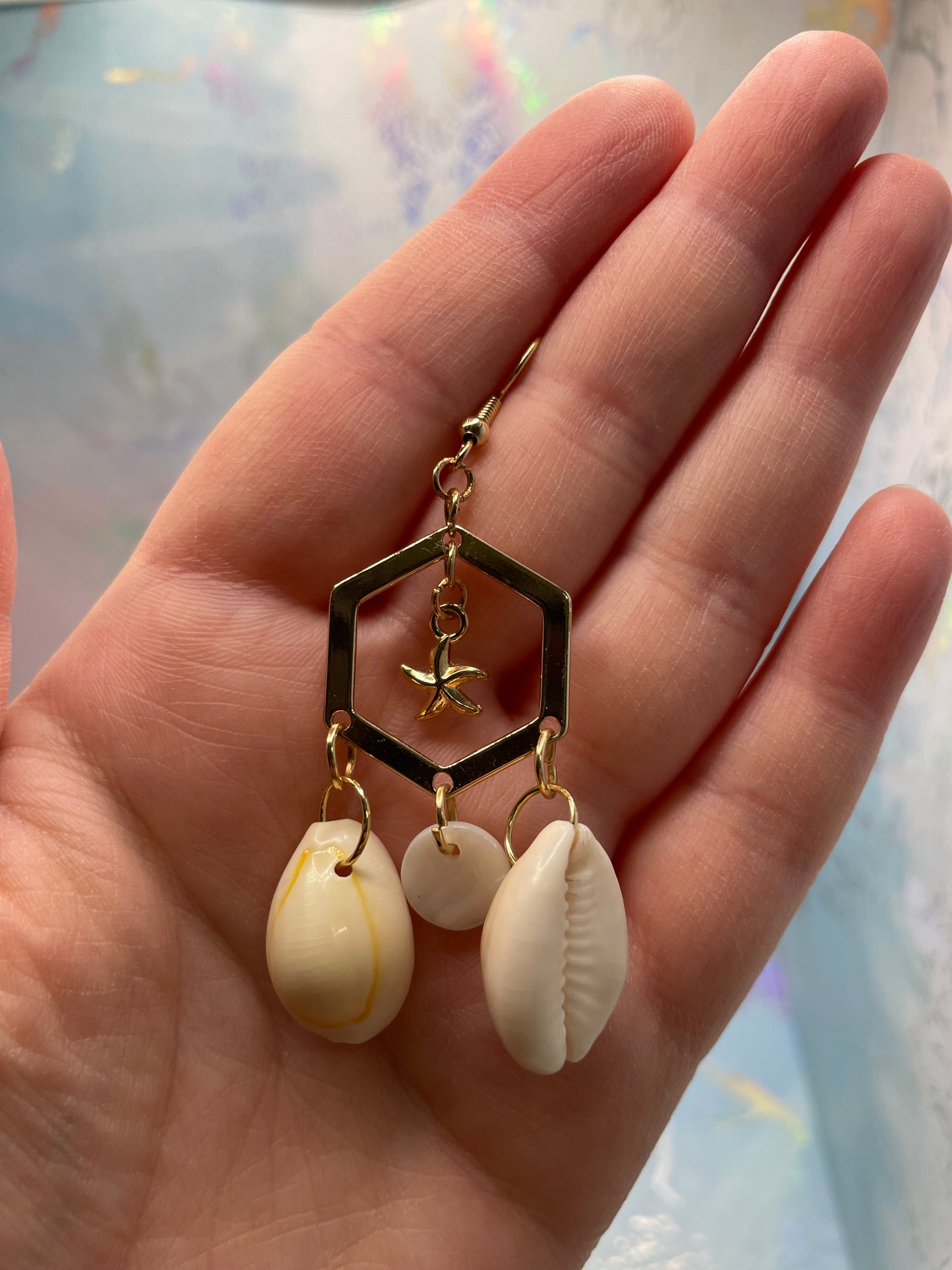 Boucles d'oreilles pendantes en coquillage