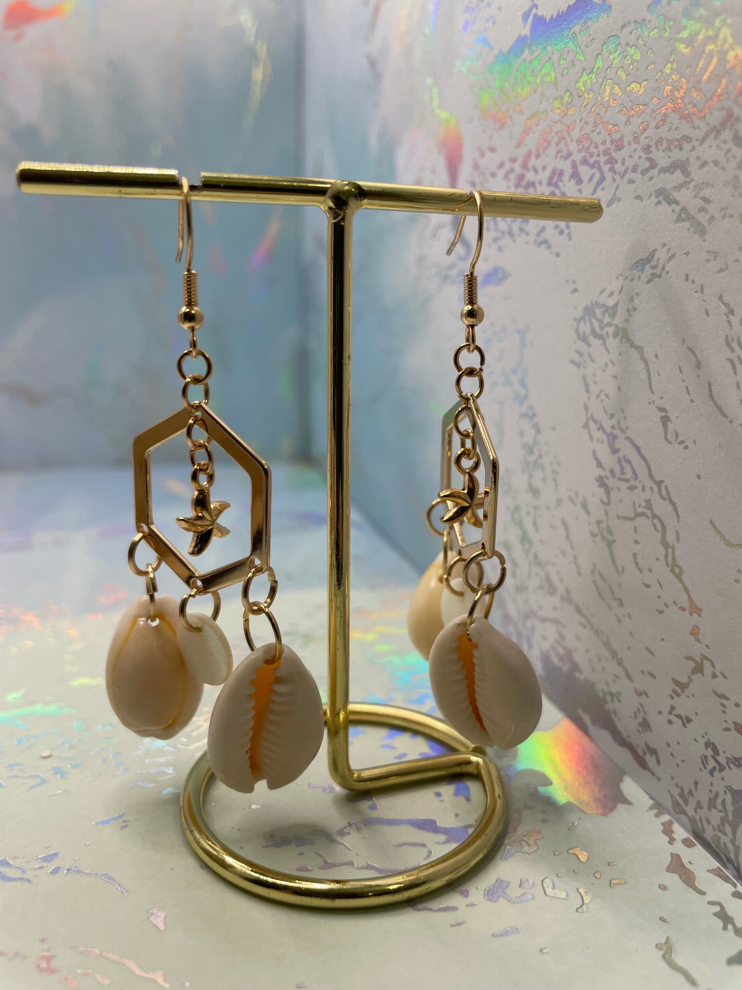 Boucles d'oreilles pendantes en coquillage
