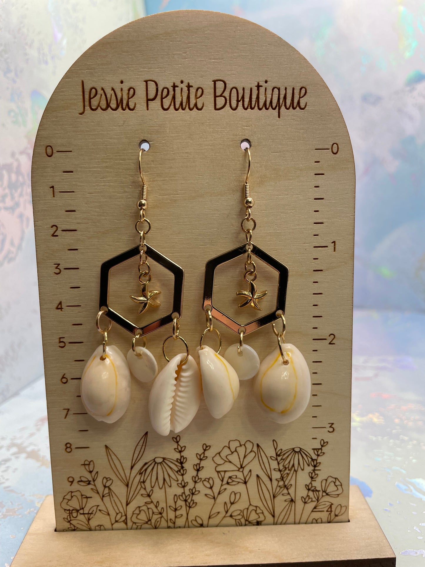 Boucles d'oreilles pendantes en coquillage