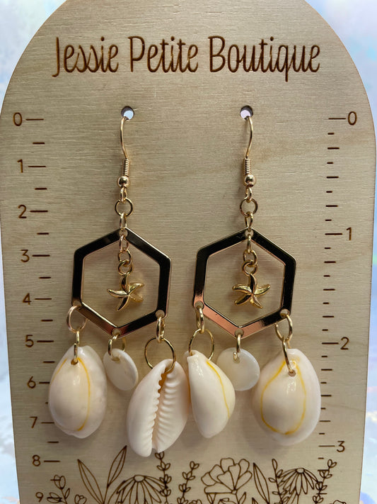 Boucles d'oreilles pendantes en coquillage
