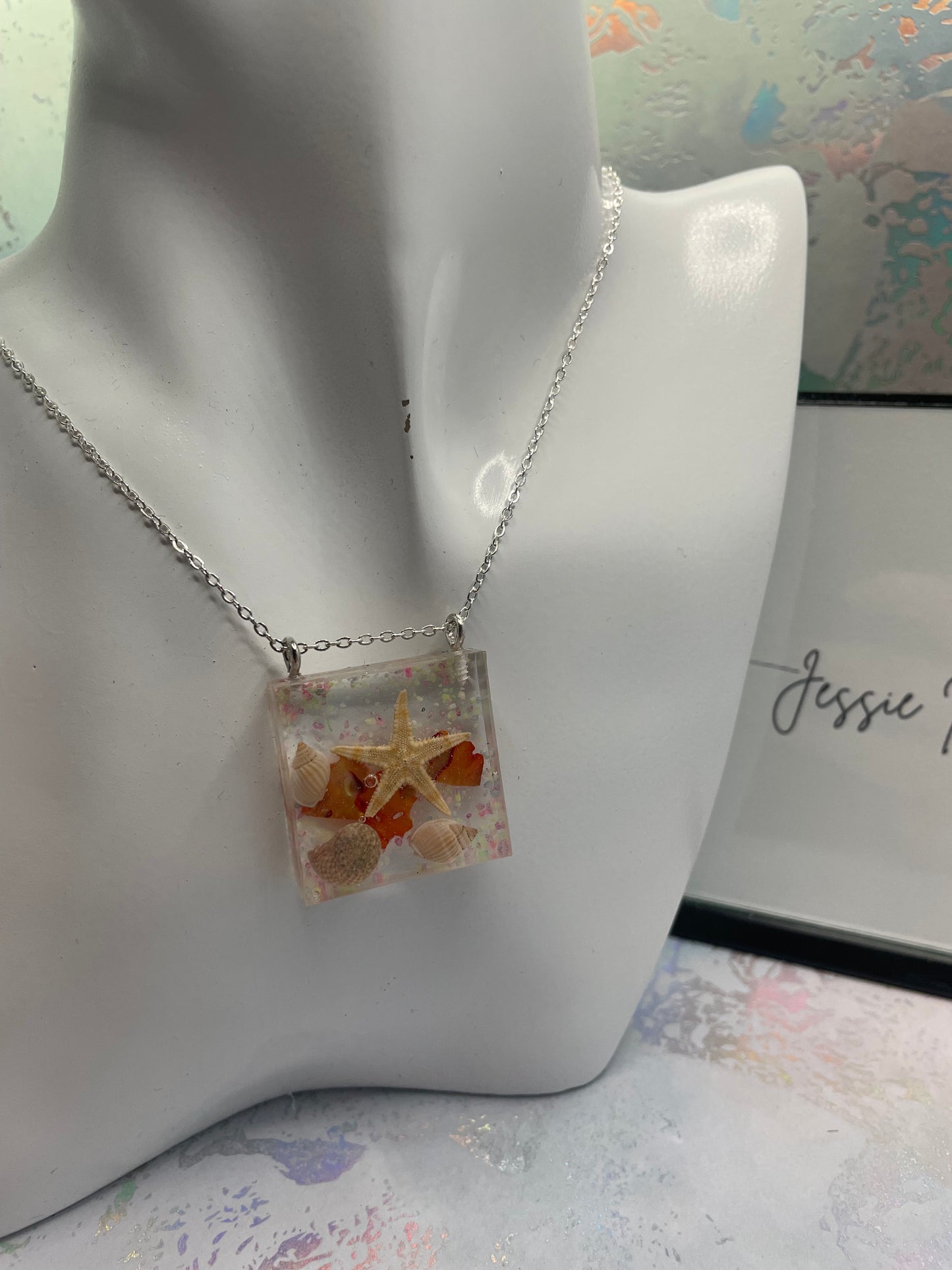 Collier étoile de mer carré – 20''Acier Inoxydable+Sans Nickel