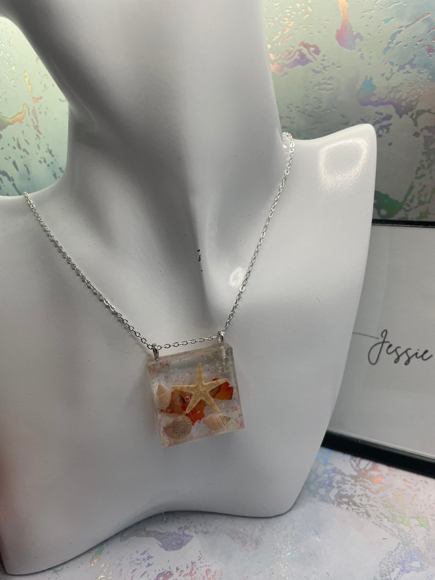 Collier étoile de mer carré – 20''Acier Inoxydable+Sans Nickel