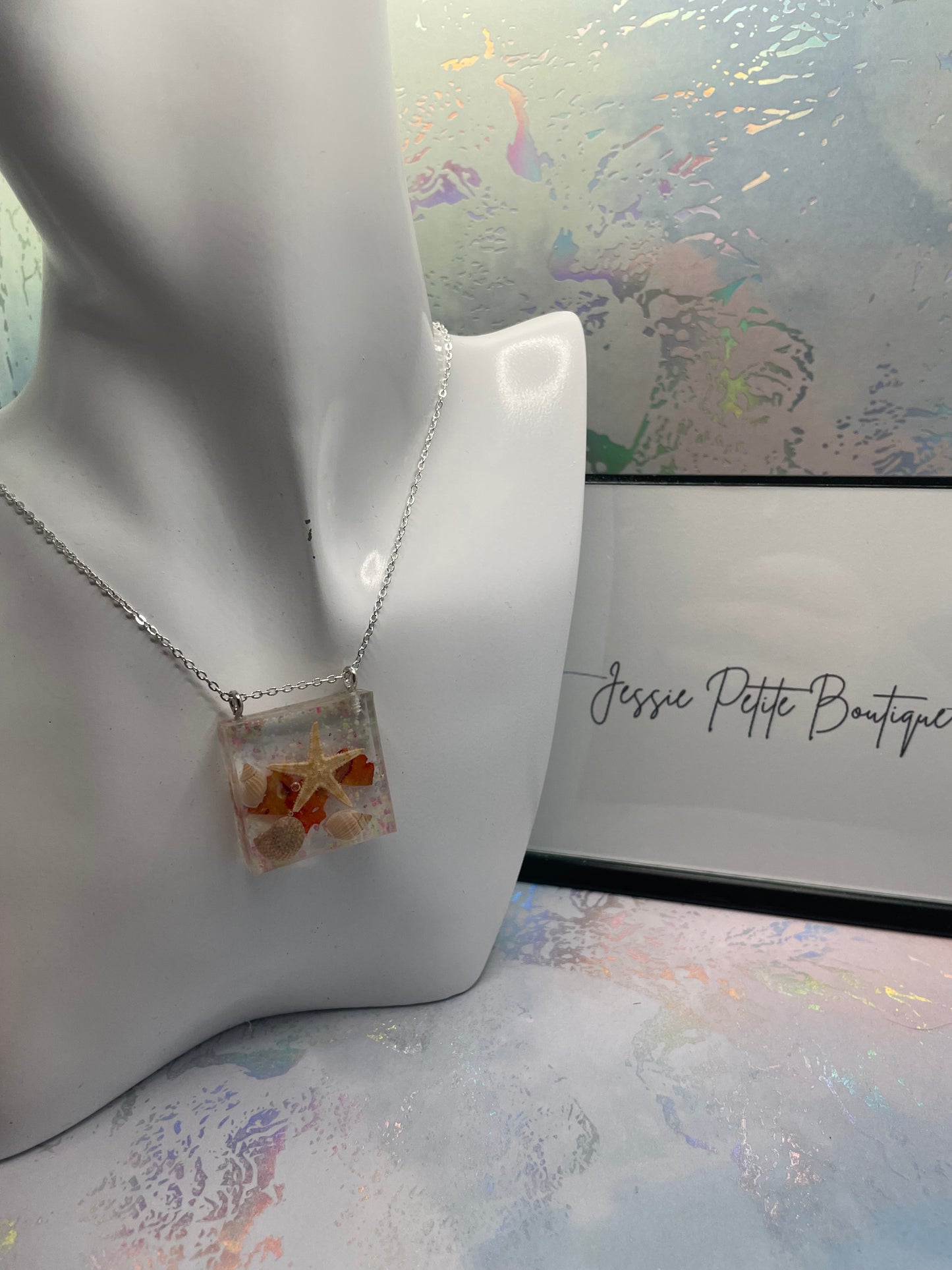 Collier étoile de mer carré – 20''Acier Inoxydable+Sans Nickel