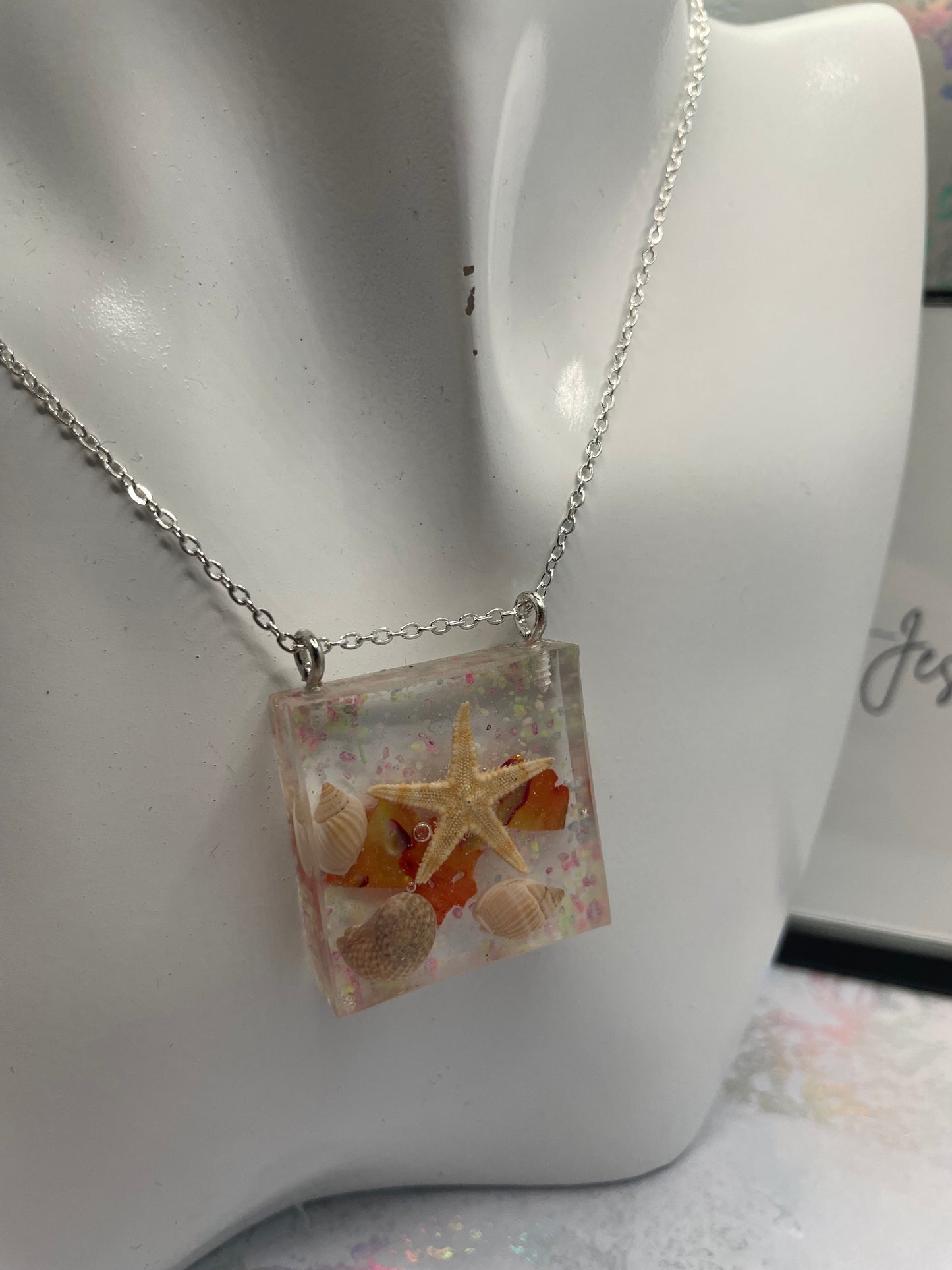 Collier étoile de mer carré – 20''Acier Inoxydable+Sans Nickel