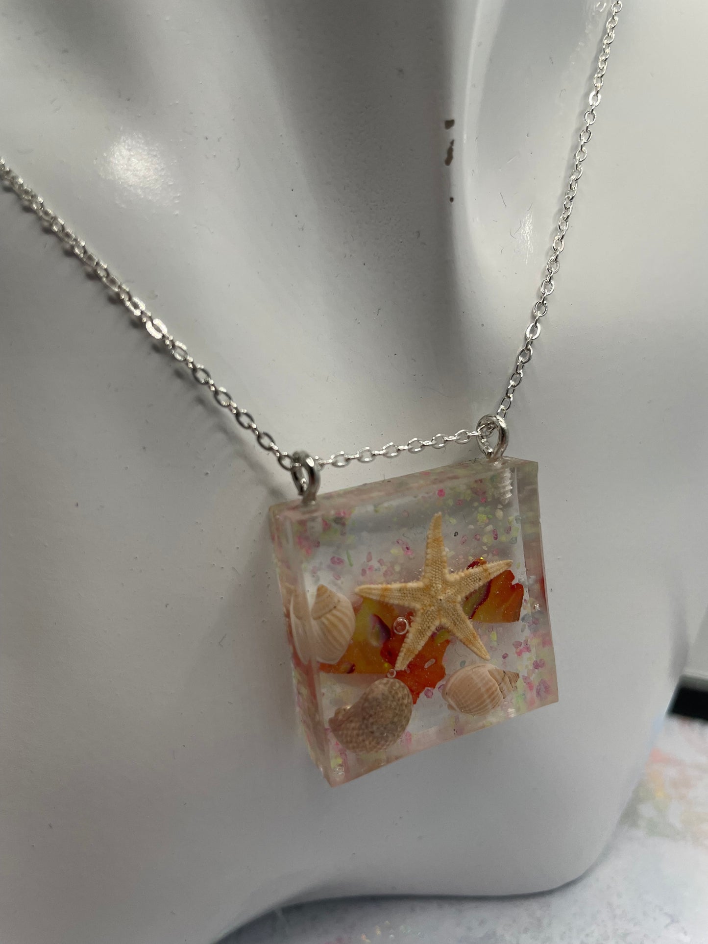 Collier étoile de mer carré – 20''Acier Inoxydable+Sans Nickel